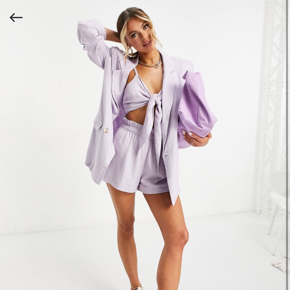 Linen Blend Blazer Set